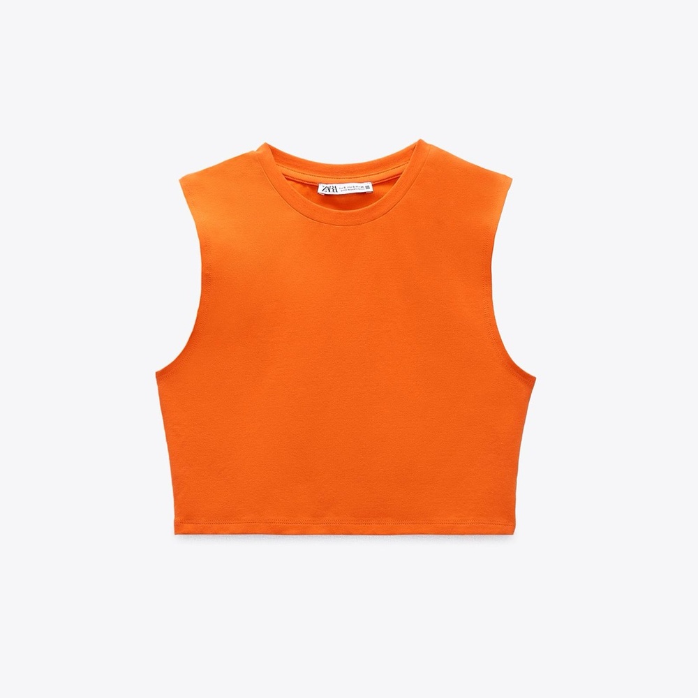 Zara Stretch Cotton Crop Top